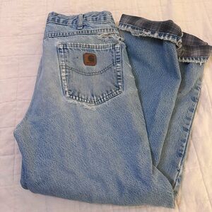 Carhartt Blue Flannel Lined Jeans